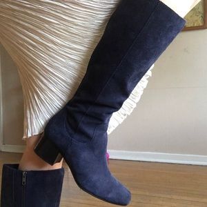 Blue Suede knee high boots by Born